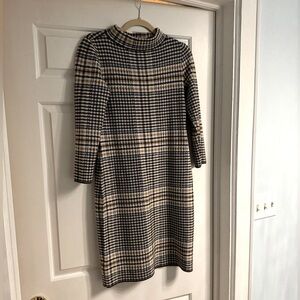 Houndstooth Plaid Knit Dress from Ann Taylor